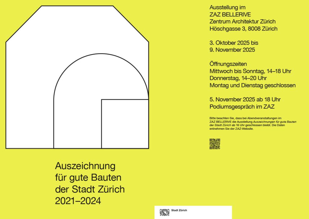 Auszeichnung für gute Bauten der Stadt Zürich 2021 – 2024